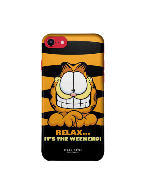 

macmerise Orange & Black Cartoon Characters Weekend Garfield iPhone SE (2020) Back Case