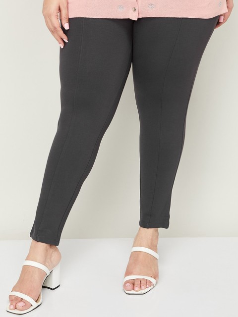 

nexus Women Grey Solid Treggings