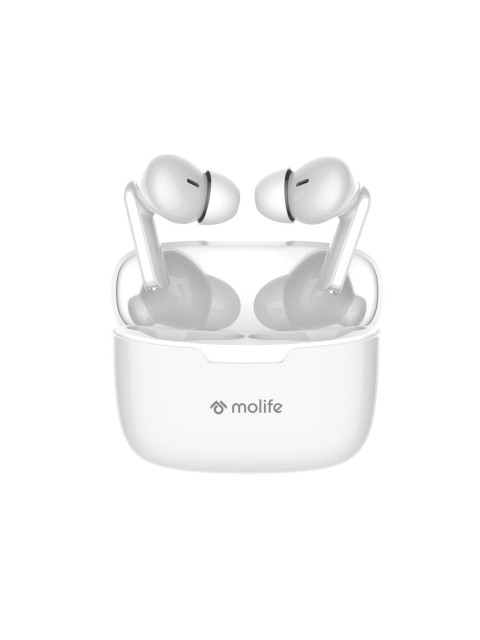 

molife Unisex White Solid 310 Bluetooth 5.0 True Wireless Earbuds With Charging Box