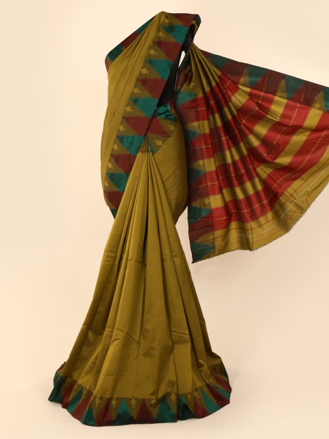 

Pothys Green Solid Art Silk Saree