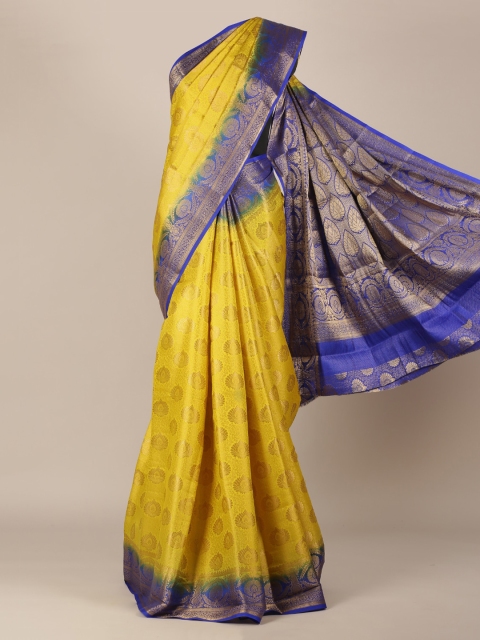 

Pothys Yellow Woven Design Jute Silk Saree