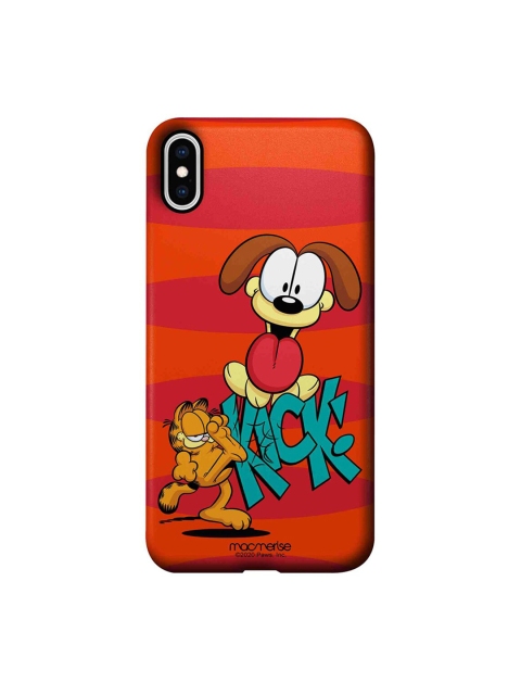 

macmerise Red & Orange Garfield Kick To Odie iPhone Xs Max Case