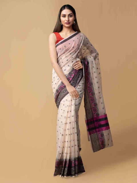 

Unnati Silks Cream-Coloured Pure Cotton Printed Kota Saree