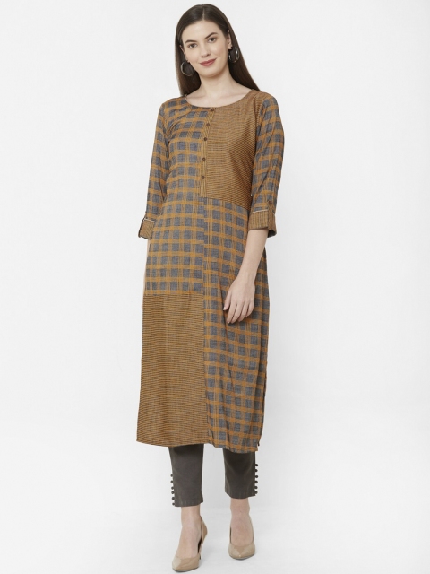 

Juliet Women Brown Printed Straight Kurta