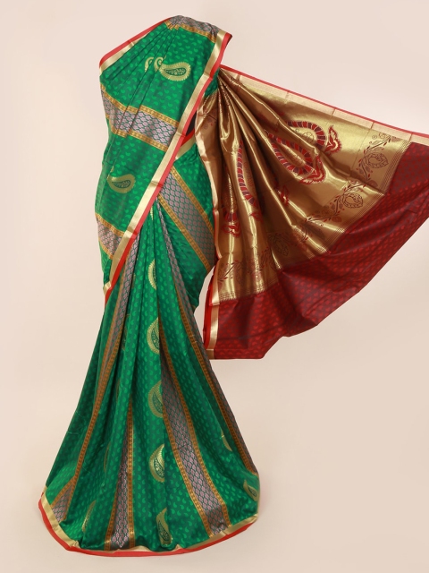 

Pothys Green & Red Art Silk Woven Design Saree