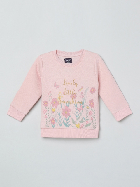

max Girls Pink Floral Printed Sweatshirt