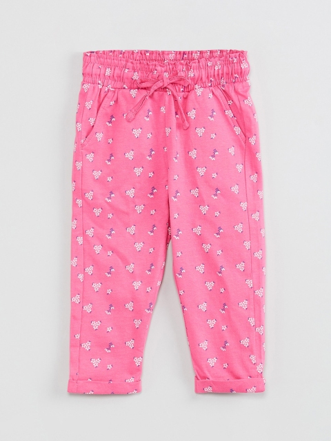 

max Girls Pink Regular Fit Printed Peg Trousers