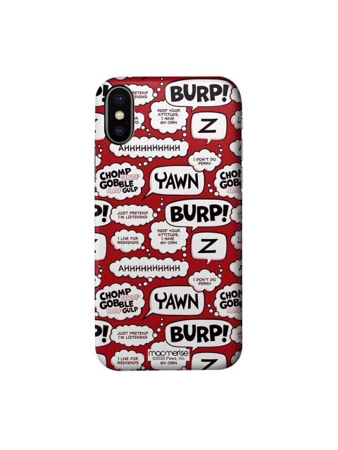 

macmerise Red & White Moods of Garfield iPhone X Back Cover
