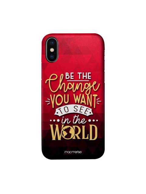 

macmerise Red & Black Be The Change iPhone X Macmerise Illustrations Printed Back Cover