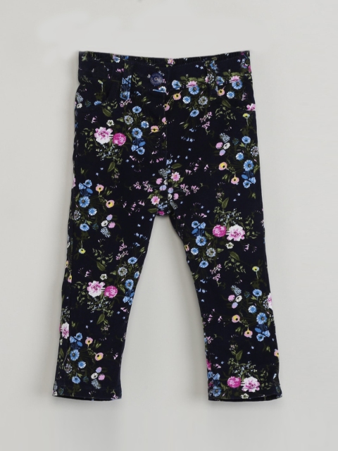 

max Girls Blue Regular Fit Printed Regular Trousers