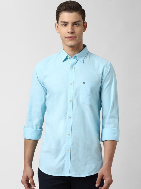 

Peter England Casuals Men Blue Slim Fit Solid Casual Shirt