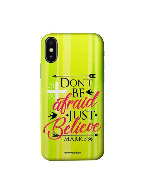 

macmerise Fluorescent Green & Black Just Believe iPhone X Macmerise Illustrations Printed Back Cover