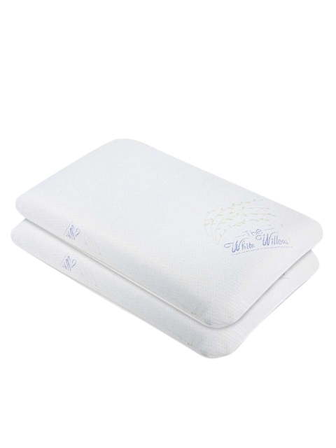 

The White Willow Set Of 2 White Solid Orthopedic Active Air Ventilated Memory Foam Bed Pillows