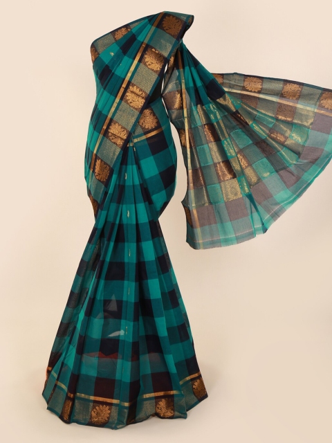 

Pothys Green Checked Pure Cotton Saree