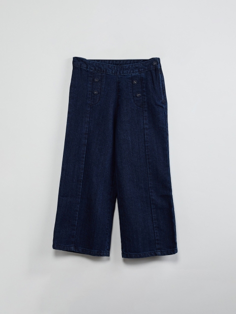 

max Girls Blue Regular Fit Solid Parallel Trousers