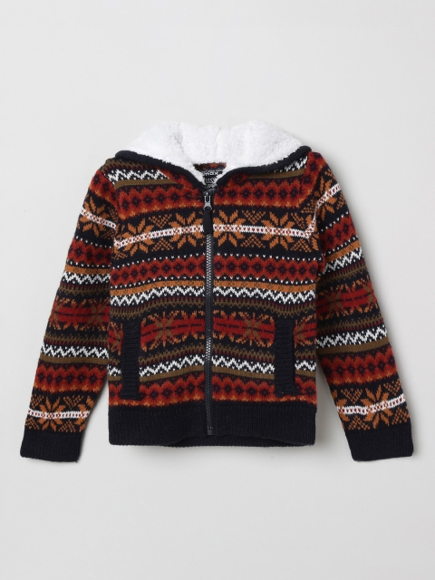

max Boys Brown Printed Sweatshirt