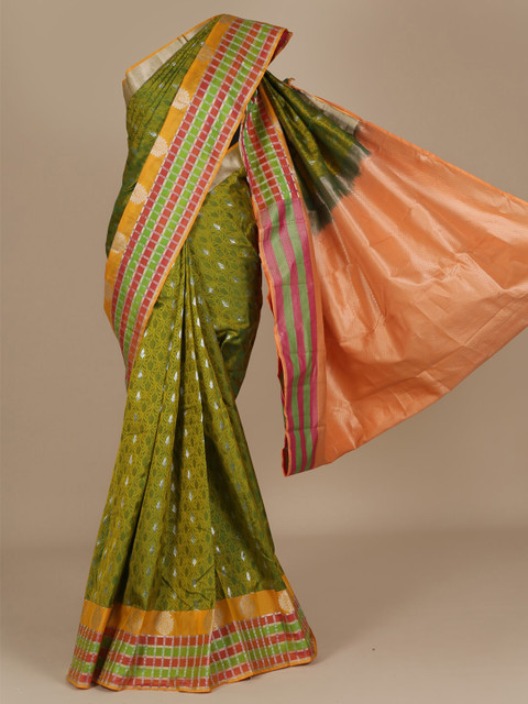 

Pothys Green Printed Pure Silk Saree