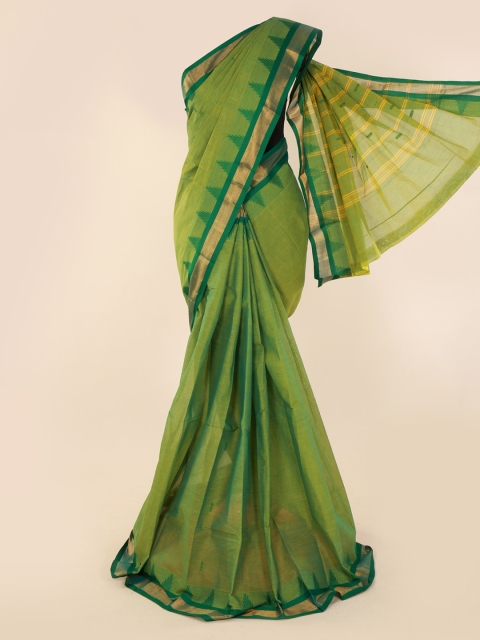 

Pothys Green Solid Pure Cotton Saree