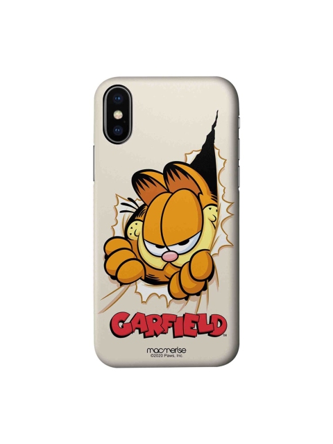

macmerise Off-White & Mustard Yellow Heres Garfield iPhone XS Back Cover