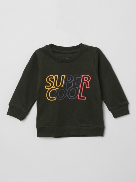 

max Boys Green & Yellow Printed Sweatshirt