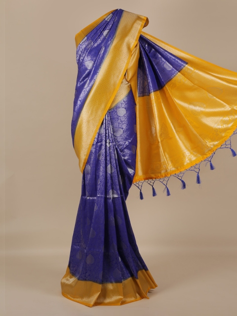 

Pothys Blue Woven Design Jute Silk Saree