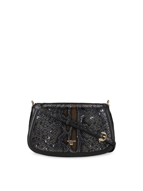 

Da Milano Black Textured Leather Sling Bag
