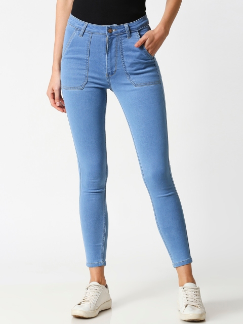 

PURPLE WATER Women Blue Slim Fit High-Rise Clean Look Jeans