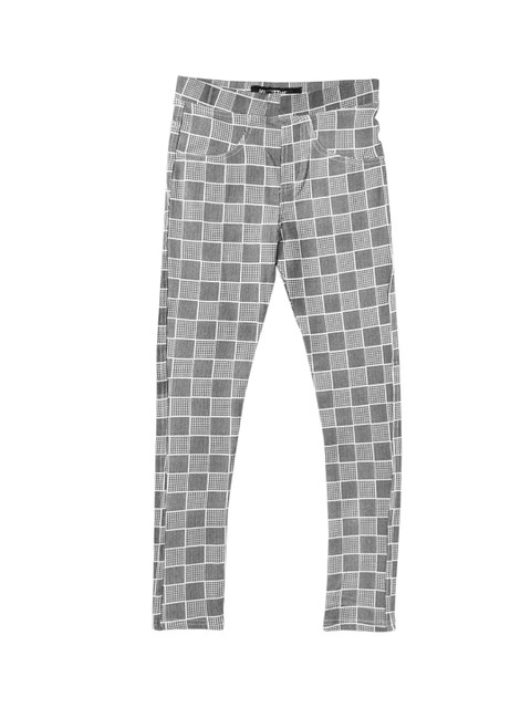 

KLOTTHE Girls Grey & White Checked Jeggings