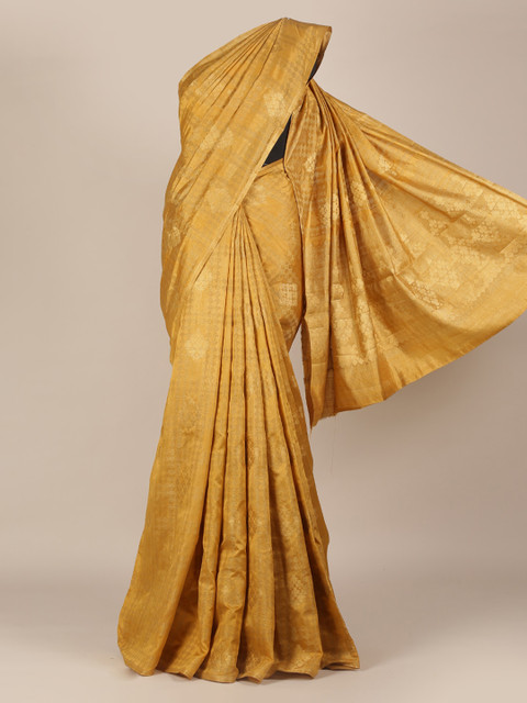 

Pothys Gold-Coloured Woven Design Jute Silk Saree