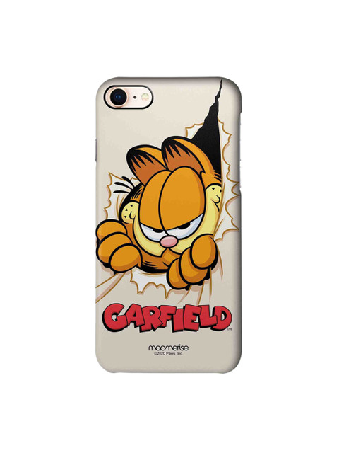 

macmerise Grey & Brown Here's Garfield iPhone 8 Back Cover