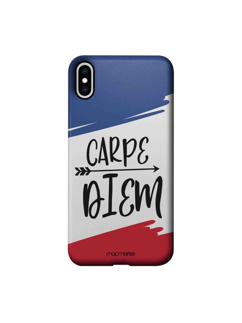

macmerise Blue & White Carpe Diem Printed iPhone XS Max Back Case