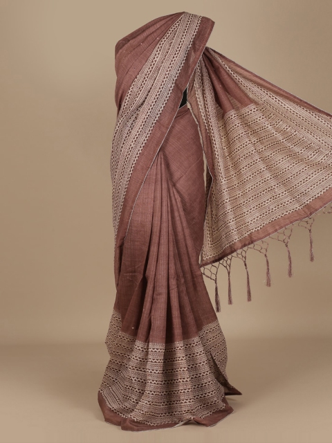 

Pothys Mauve Solid Jute Silk Saree
