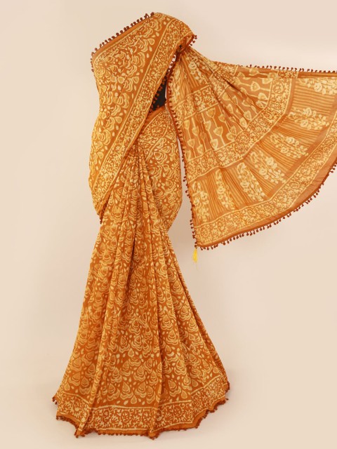 

Pothys Mustard Yellow Printed Pure Cotton Saree