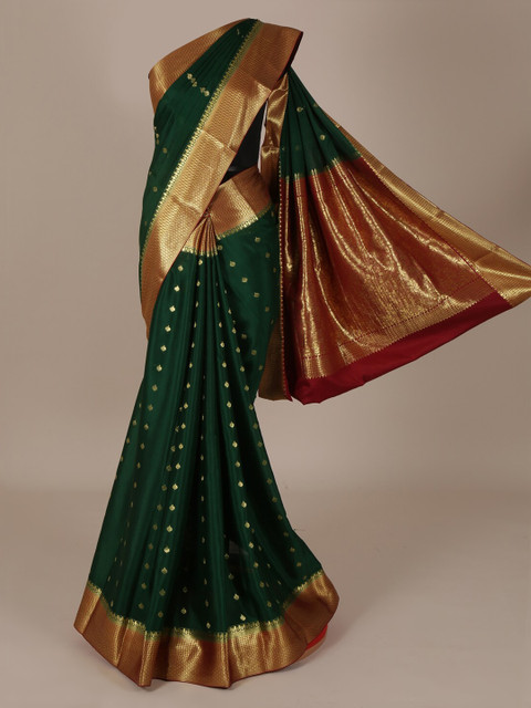 

Pothys Green & Maroon Pure Silk Woven Design Saree