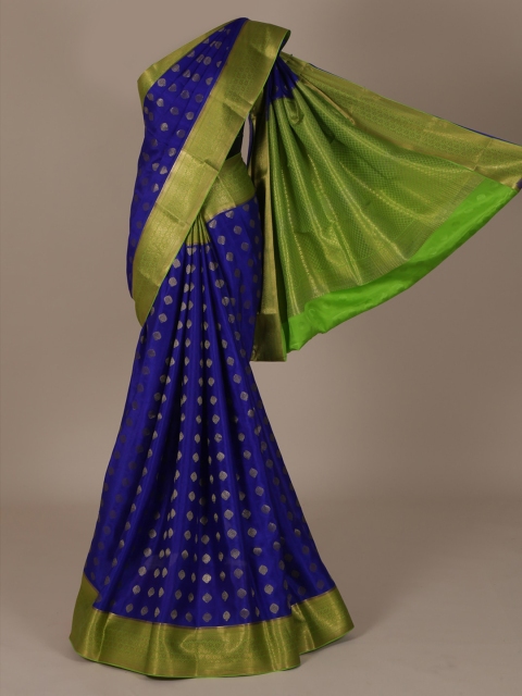 

Pothys Blue & Green Pure Silk Woven Design Saree
