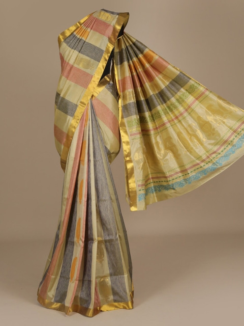 

Pothys Multicoloured Striped Pure Silk Saree, Multi