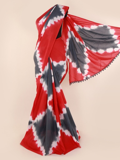 

Pothys Red & Grey Pure Cotton Dyed Saree