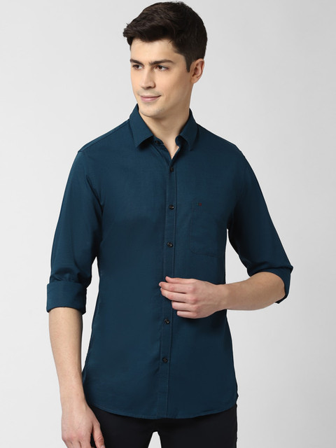 

Peter England Casuals Men Green Slim Fit Solid Casual Shirt