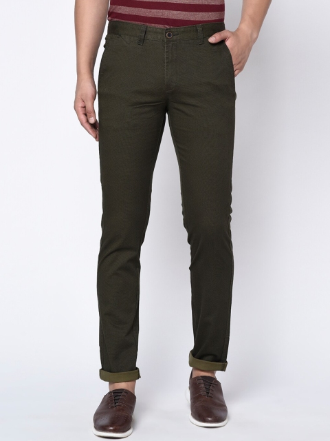 

Octave Men Green Regular Fit Solid Chinos