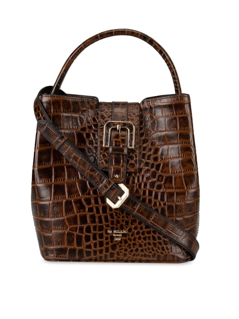 

Da Milano Brown Textured Leather Handheld Bag