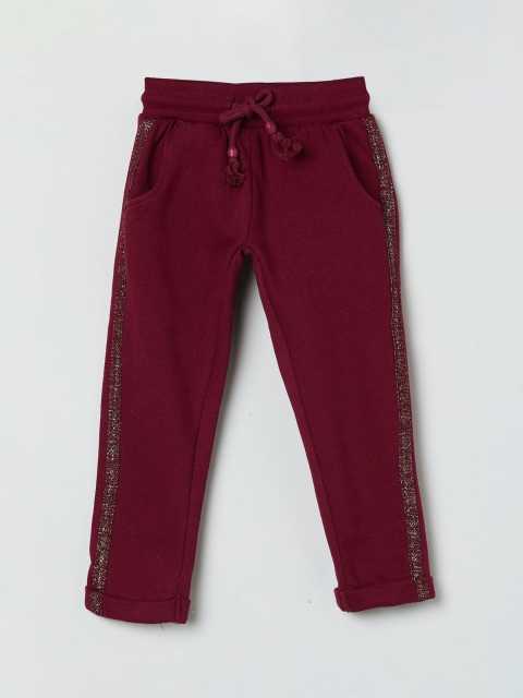 

max Girls Maroon Regular Fit Solid Regular Trousers