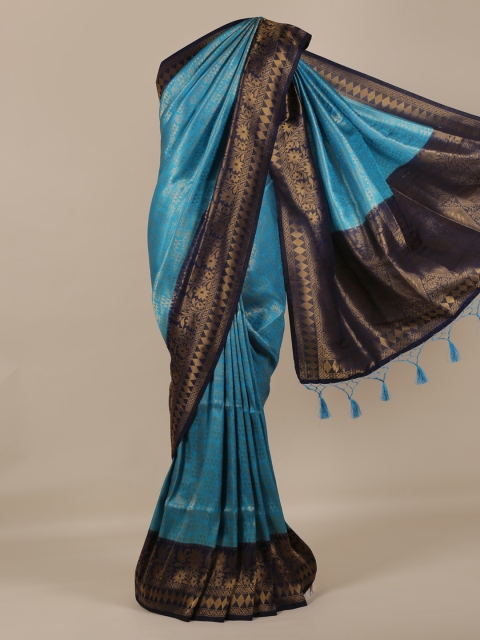 

Pothys Blue Woven Design Jute Silk Saree