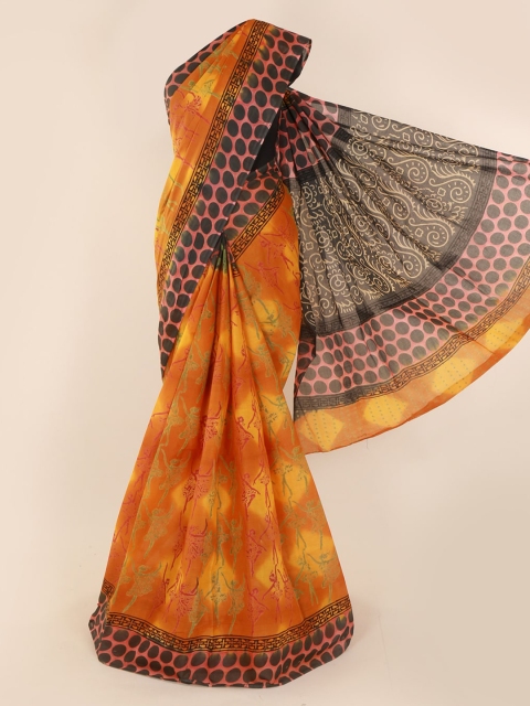 

Pothys Mustard Yellow Printed Pure Cotton Saree