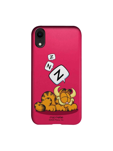 

macmerise Pink & Brown Sleepy Devil Garfield iPhone XR Back Cover