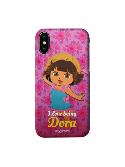 

macmerise Pink & Yellow Lovely Dora iPhone X Printed Back Cover