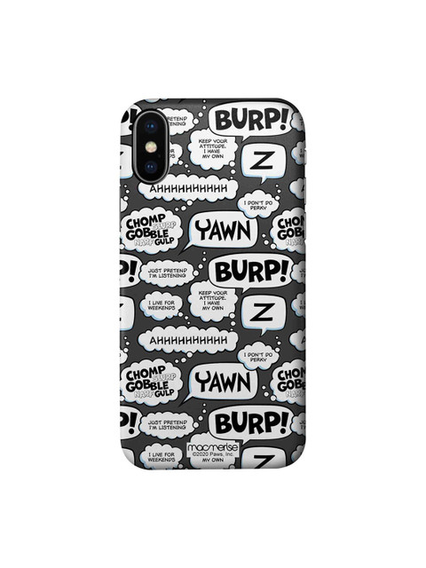 

macmerise Grey & White Moods of Garfield iPhone XS Back Cover