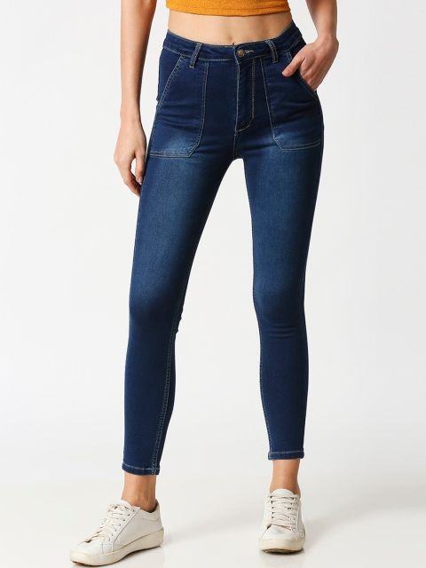 

PURPLE WATER Women Blue Slim Fit High-Rise Clean Look Jeans