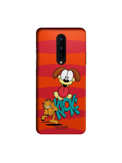 

macmerise Orange & Pink Cartoon Characters Kick to Odie OnePlus 8 Garfield Back Case