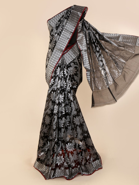 

Pothys Black Woven Design Silk Cotton Saree