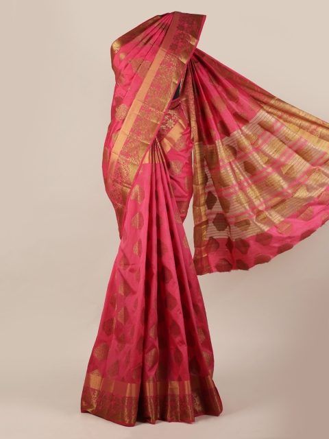 

Pothys Pink Woven Design Jute Silk Saree